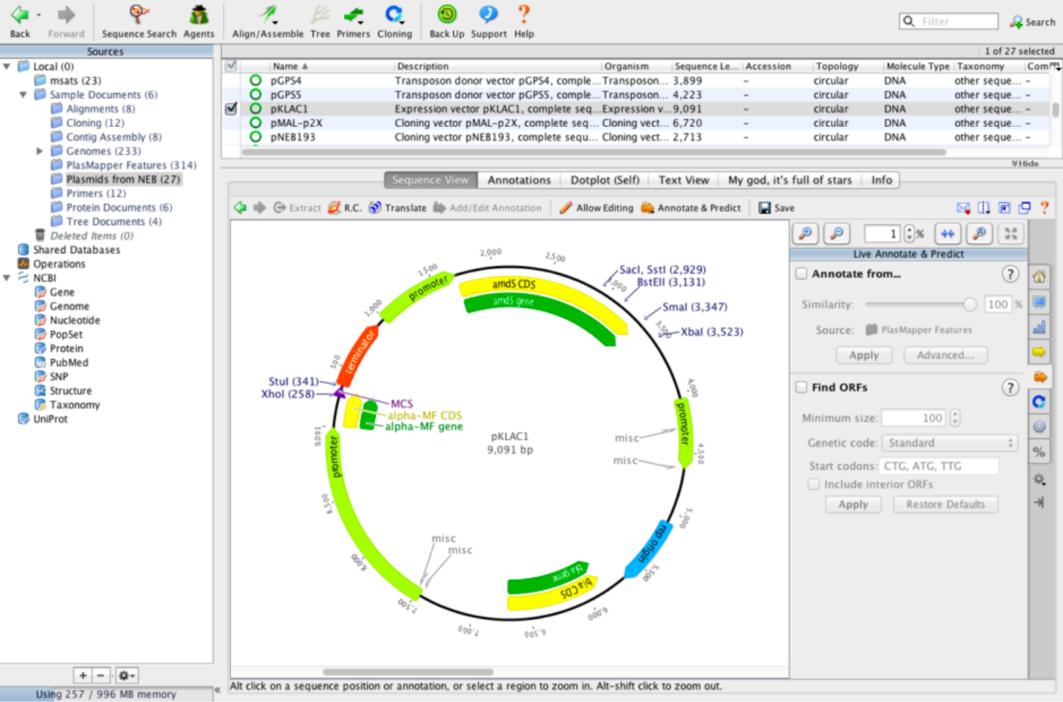 Automatically annotate plasmid maps and expression vectors